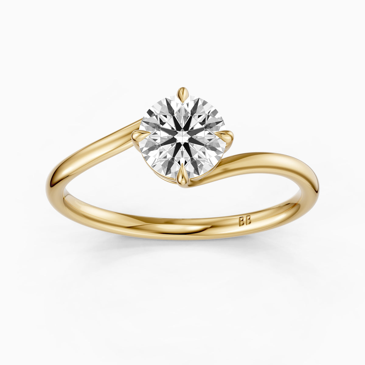 Aven Round Cut Solitaire Bypass Lab Grown Diamond Engagement Ring