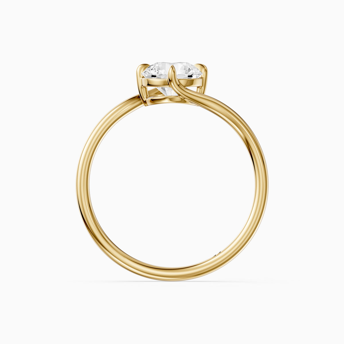 Aven Round Cut Solitaire Bypass Lab Grown Diamond Engagement Ring