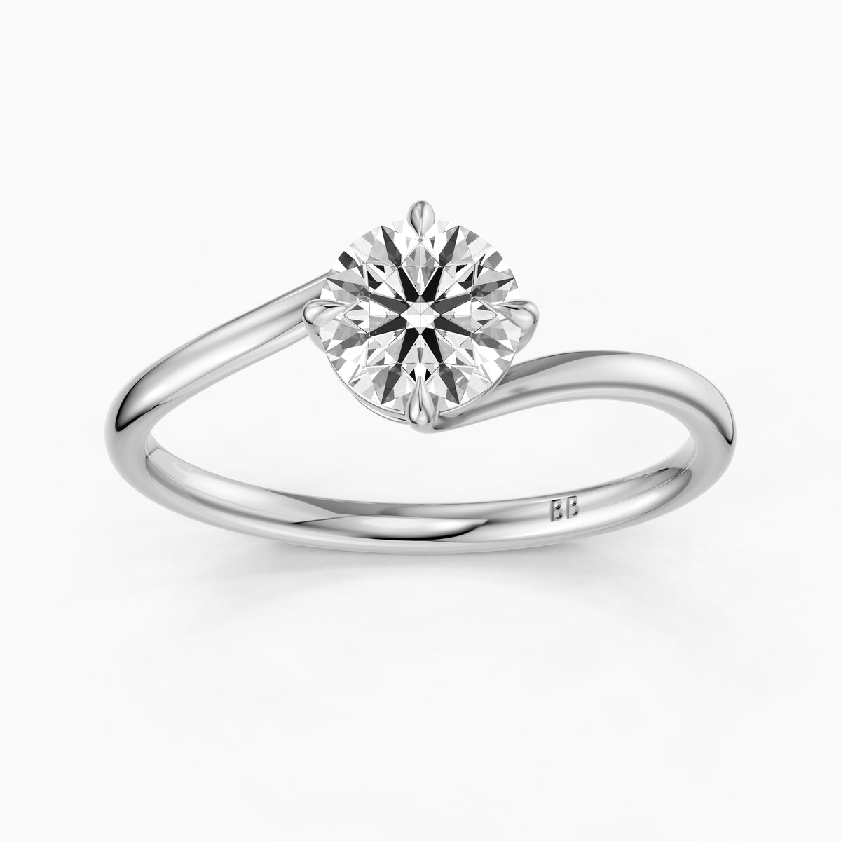 Aven Round Cut Solitaire Bypass Lab Grown Diamond Engagement Ring