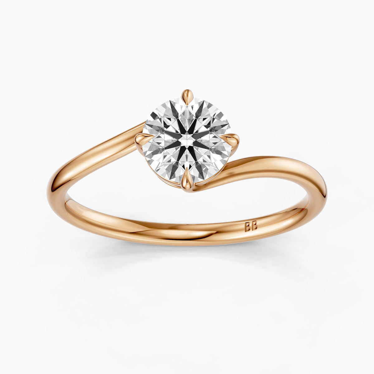 Aven Round Cut Solitaire Bypass Lab Grown Diamond Engagement Ring