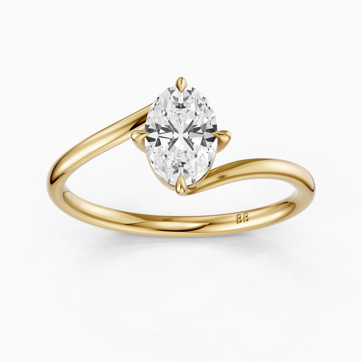 Lior Oval Cut Solitaire Bypass Lab Grown Diamond Engagement Ring