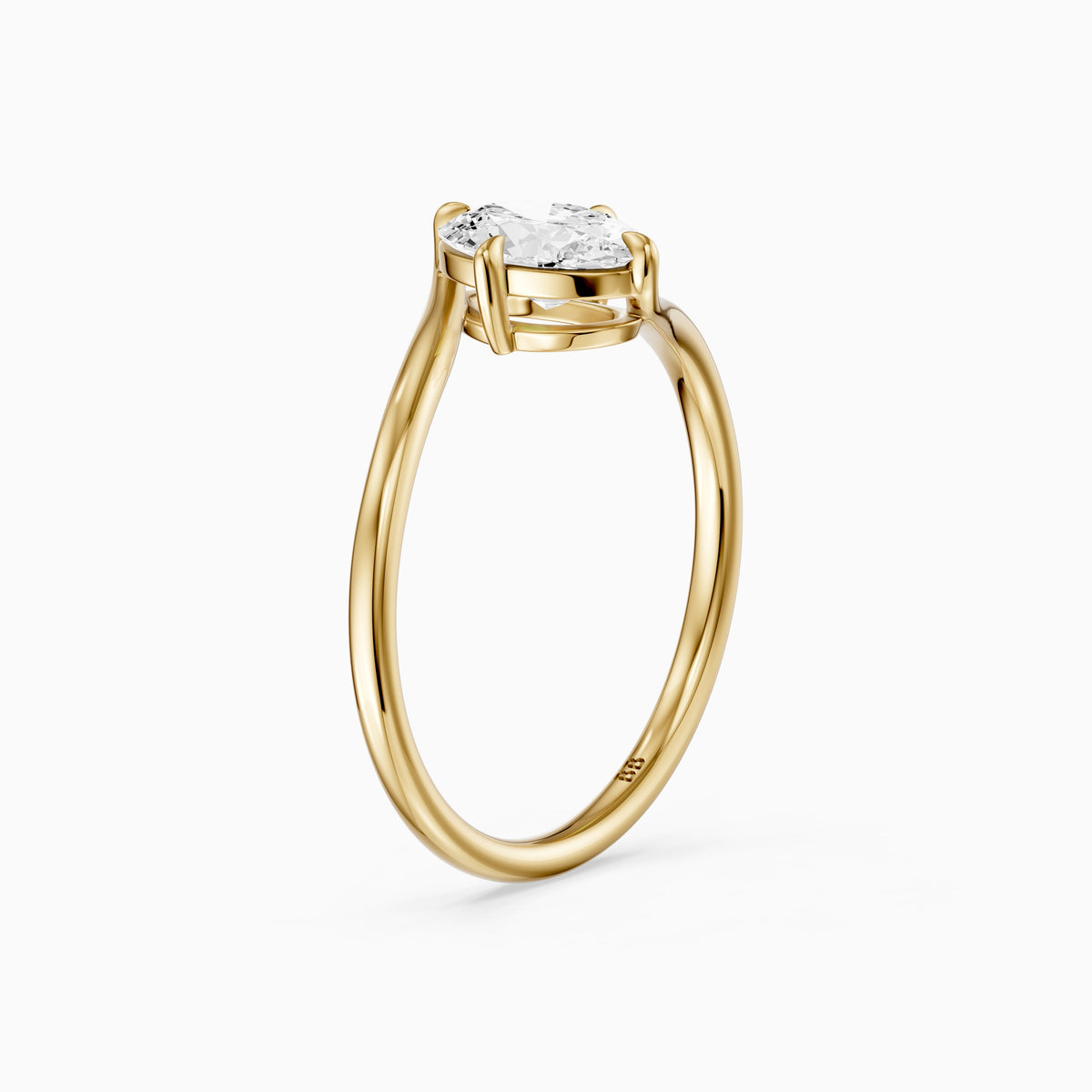 Lior Oval Cut Solitaire Bypass Lab Grown Diamond Engagement Ring