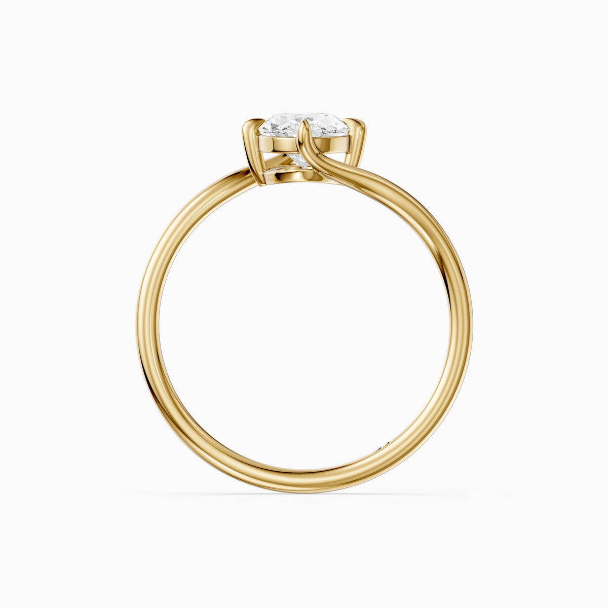 Lior Oval Cut Solitaire Bypass Lab Grown Diamond Engagement Ring