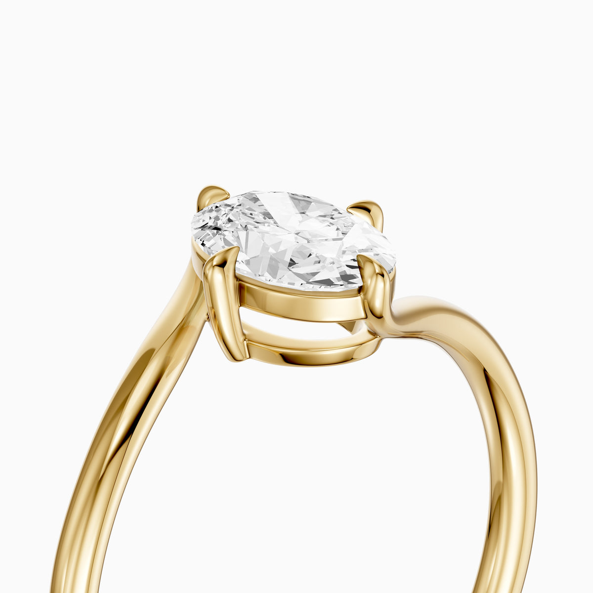 Lior Oval Cut Solitaire Bypass Lab Grown Diamond Engagement Ring