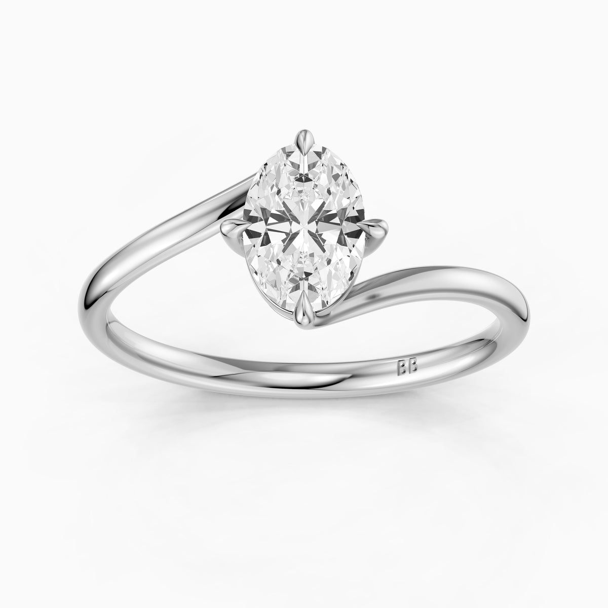 Lior Oval Cut Solitaire Bypass Lab Grown Diamond Engagement Ring