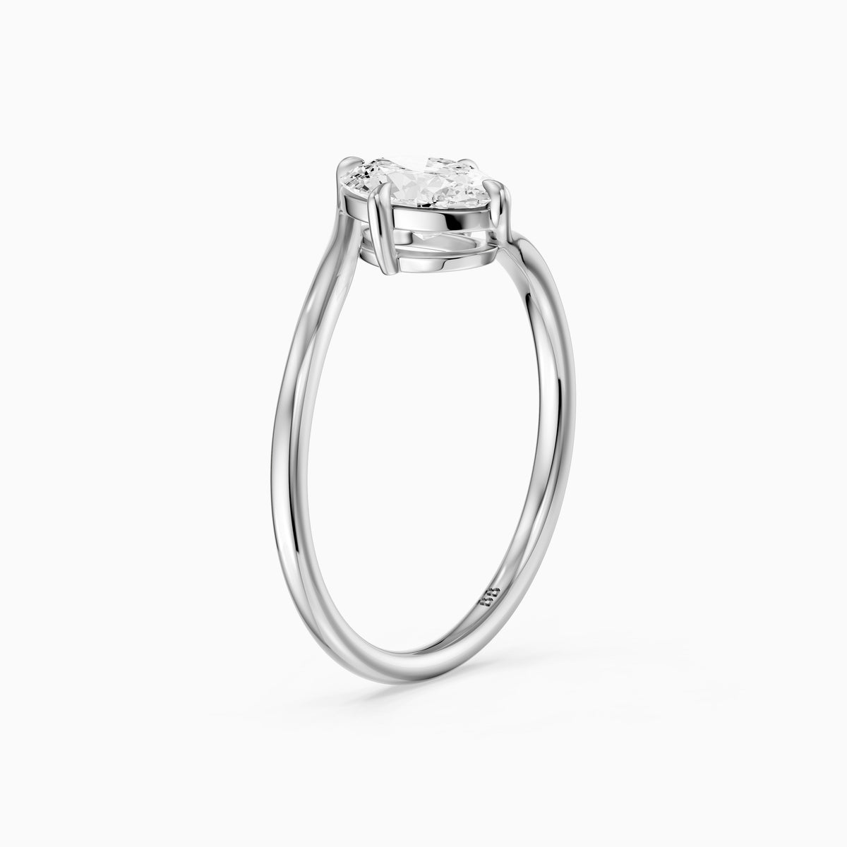 Lior Oval Cut Solitaire Bypass Lab Grown Diamond Engagement Ring