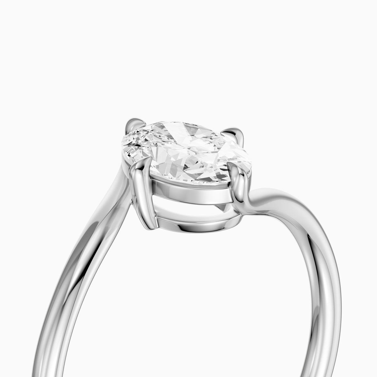 Lior Oval Cut Solitaire Bypass Lab Grown Diamond Engagement Ring