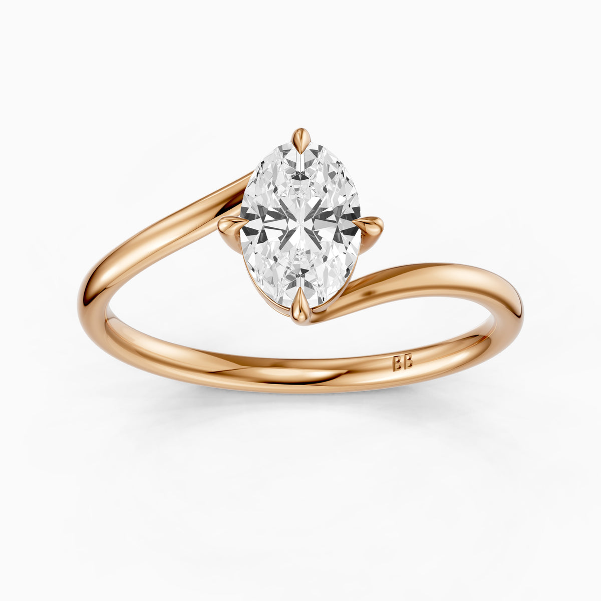 Lior Oval Cut Solitaire Bypass Lab Grown Diamond Engagement Ring