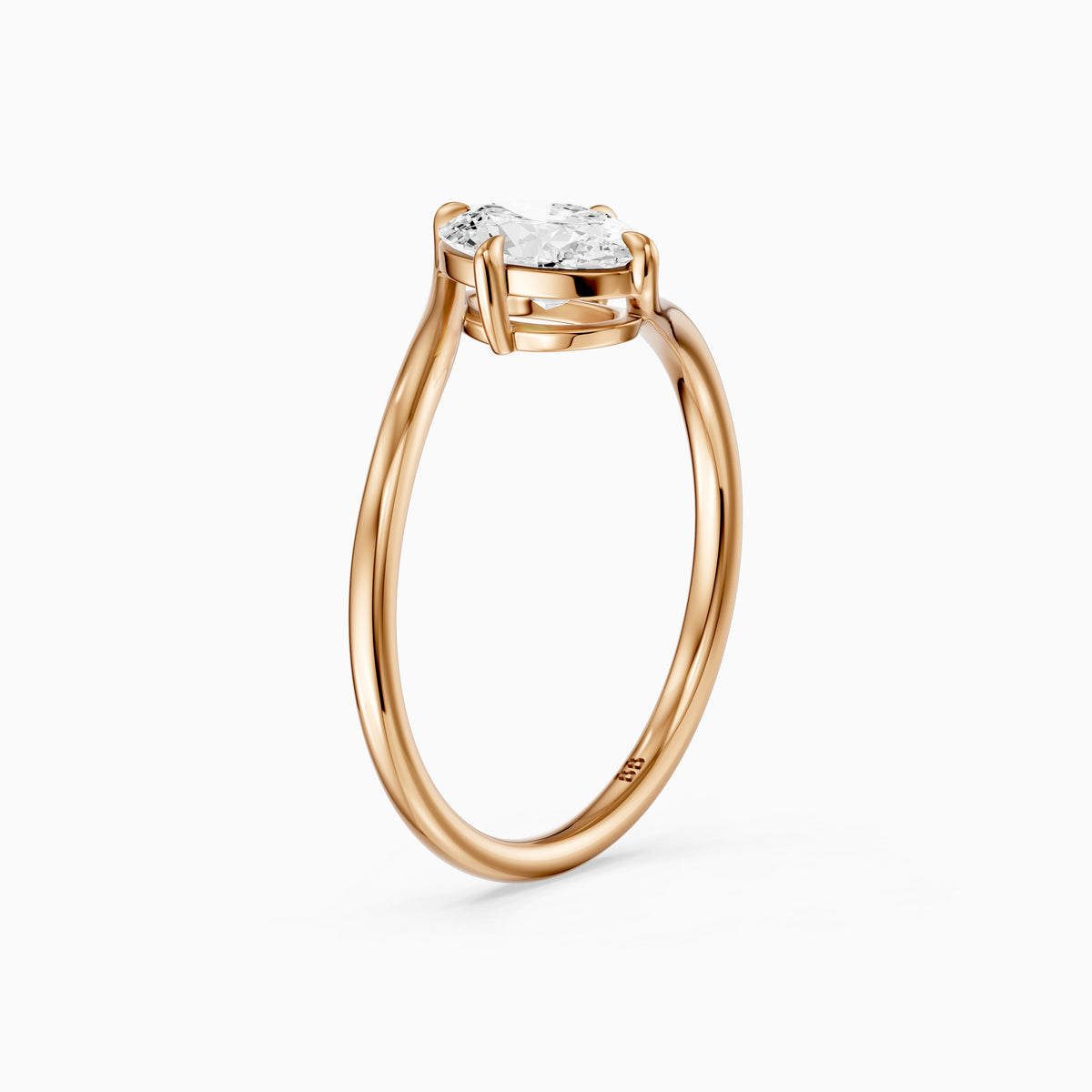 Lior Oval Cut Solitaire Bypass Lab Grown Diamond Engagement Ring