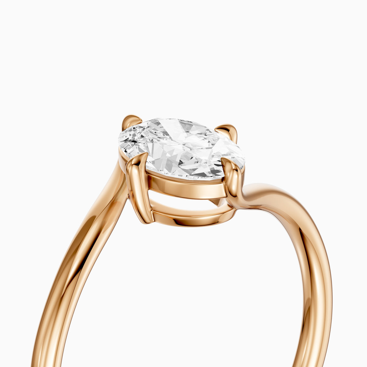 Lior Oval Cut Solitaire Bypass Lab Grown Diamond Engagement Ring