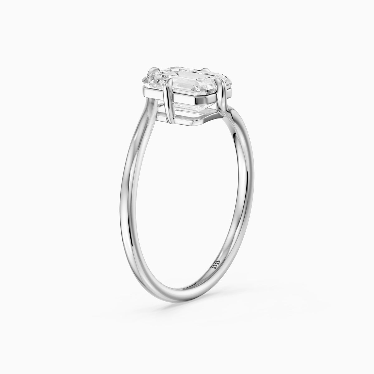 Vada Emerald Cut Solitaire Bypass Lab Grown Diamond Engagement Ring
