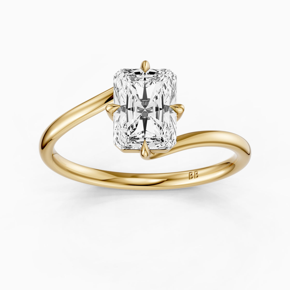 Sora Radiant Cut Solitaire Bypass Lab Grown Diamond Engagement Ring