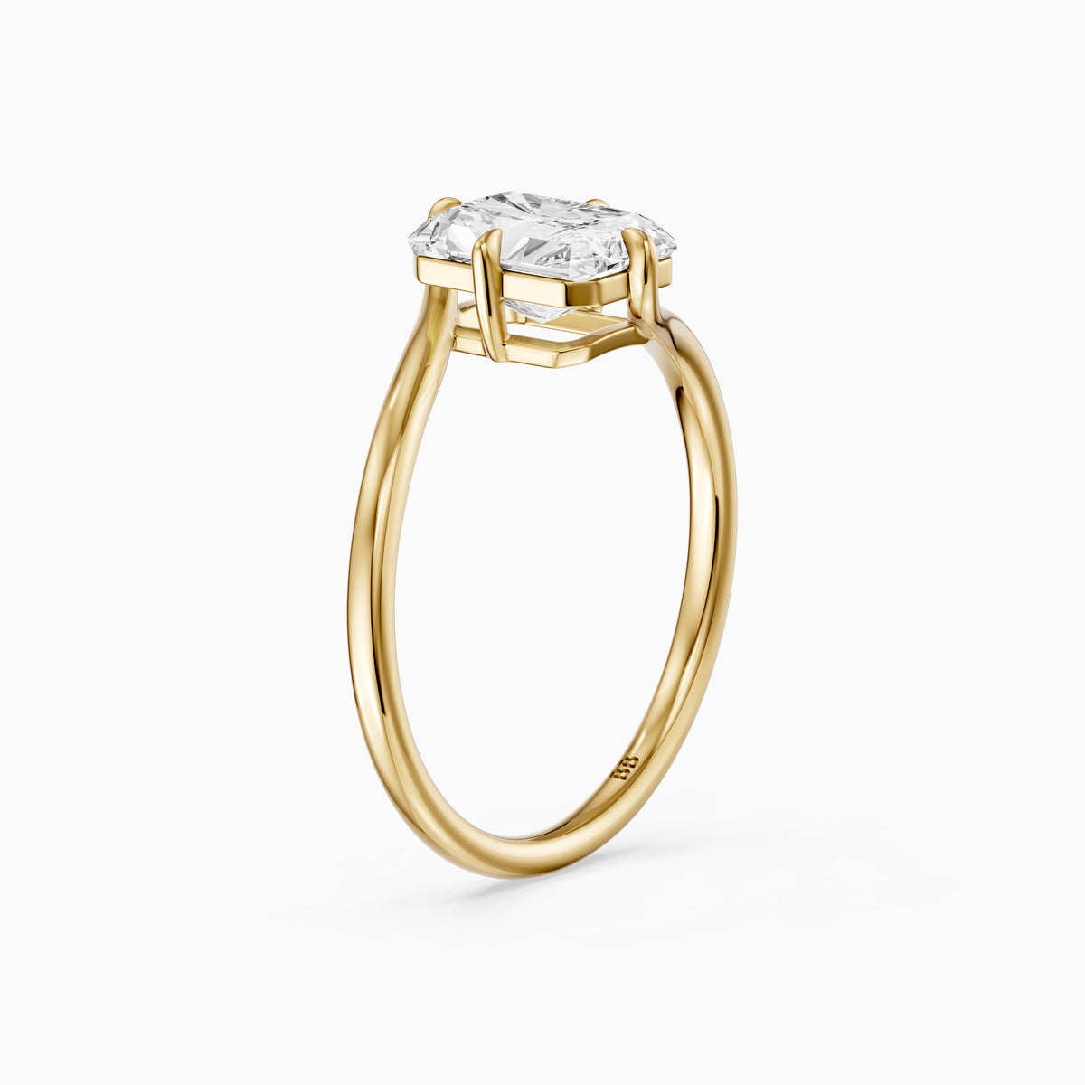 Sora Radiant Cut Solitaire Bypass Lab Grown Diamond Engagement Ring