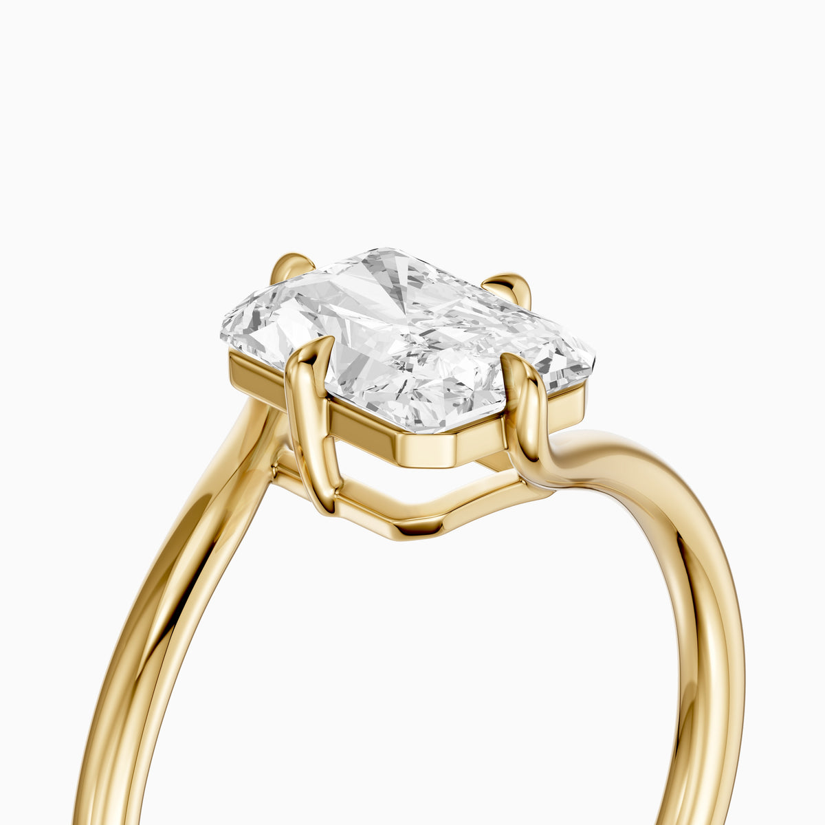 Sora Radiant Cut Solitaire Bypass Lab Grown Diamond Engagement Ring