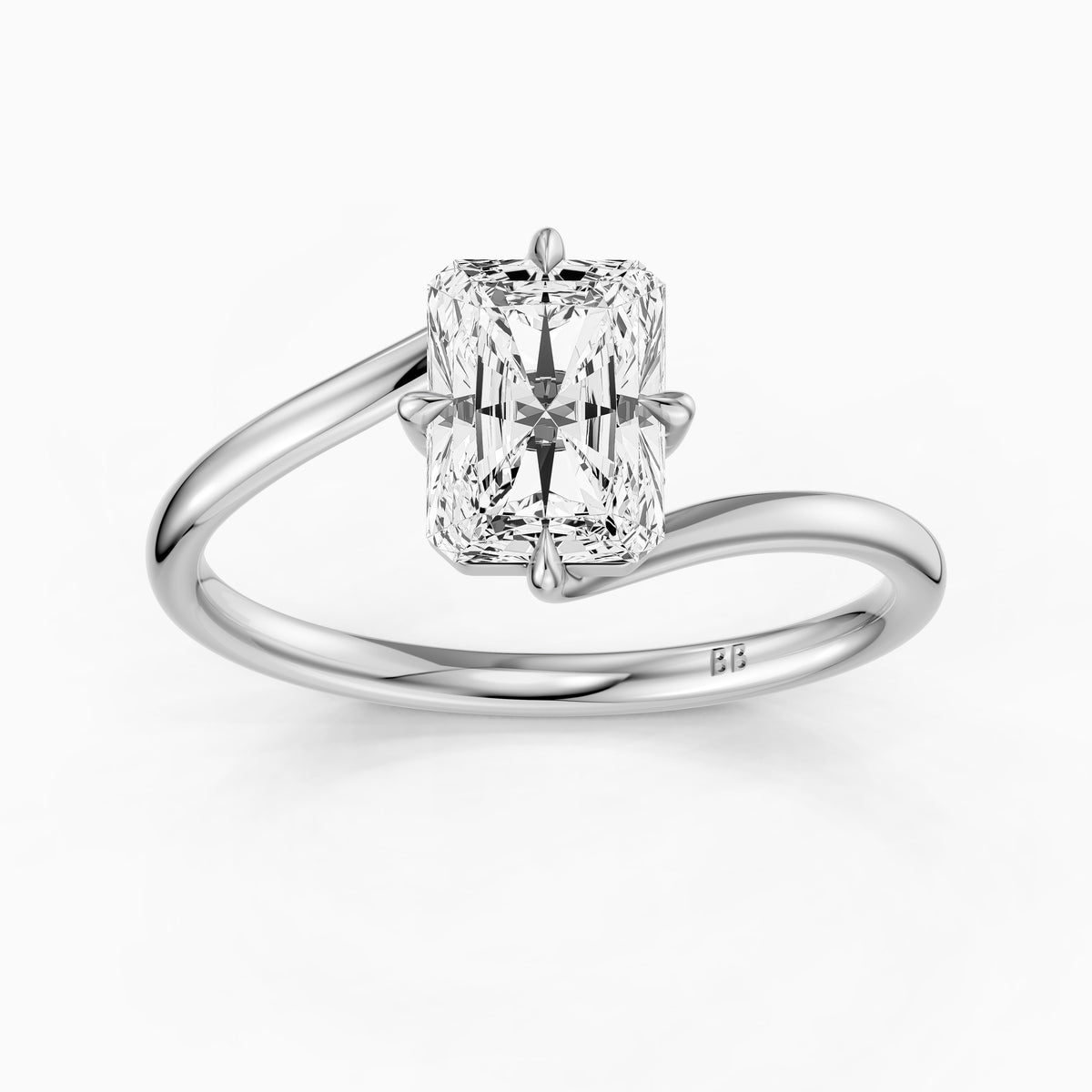 Sora Radiant Cut Solitaire Bypass Lab Grown Diamond Engagement Ring