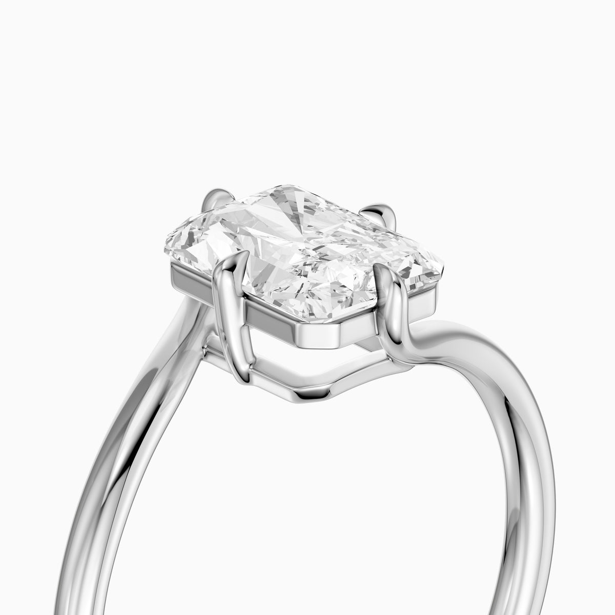 Sora Radiant Cut Solitaire Bypass Lab Grown Diamond Engagement Ring