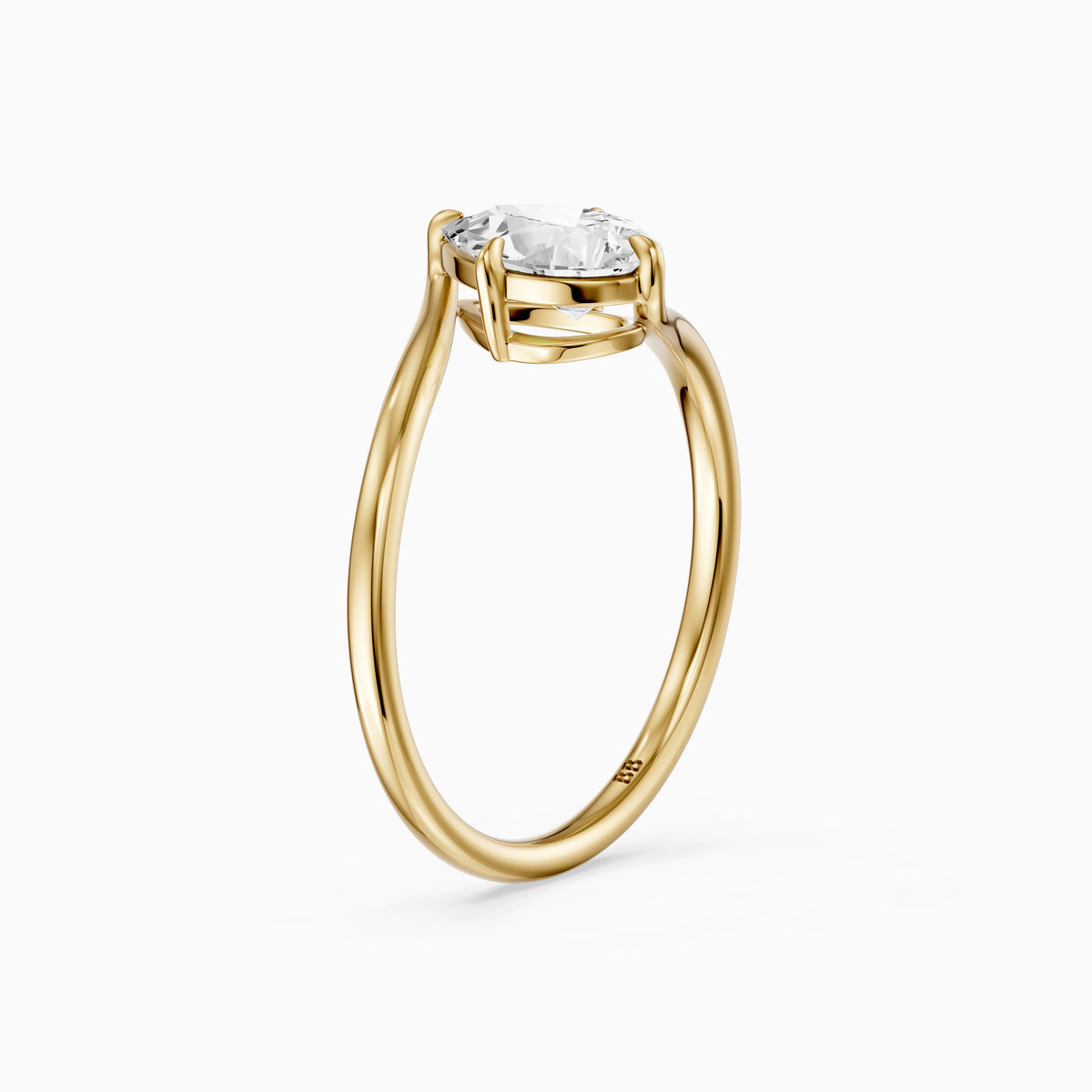 Kiva Pear Solitaire Bypass Lab Grown Diamond Engagement Ring