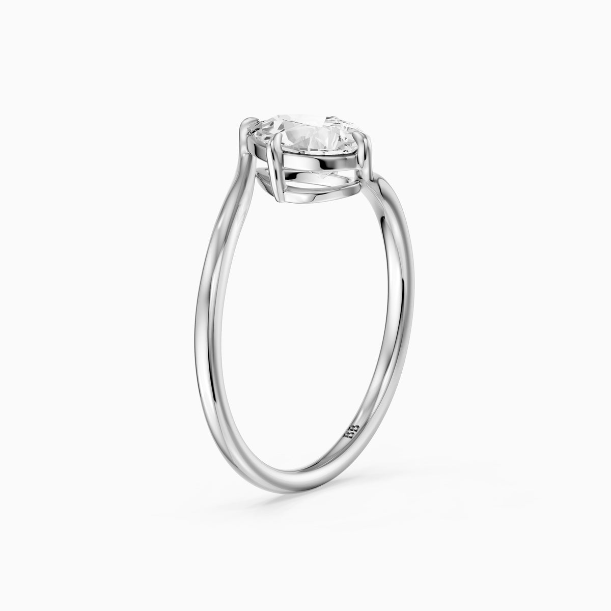 Kiva Pear Solitaire Bypass Lab Grown Diamond Engagement Ring