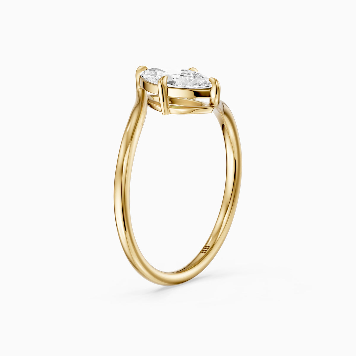 Ione Marquise Solitaire Bypass Lab Grown Diamond Engagement Ring