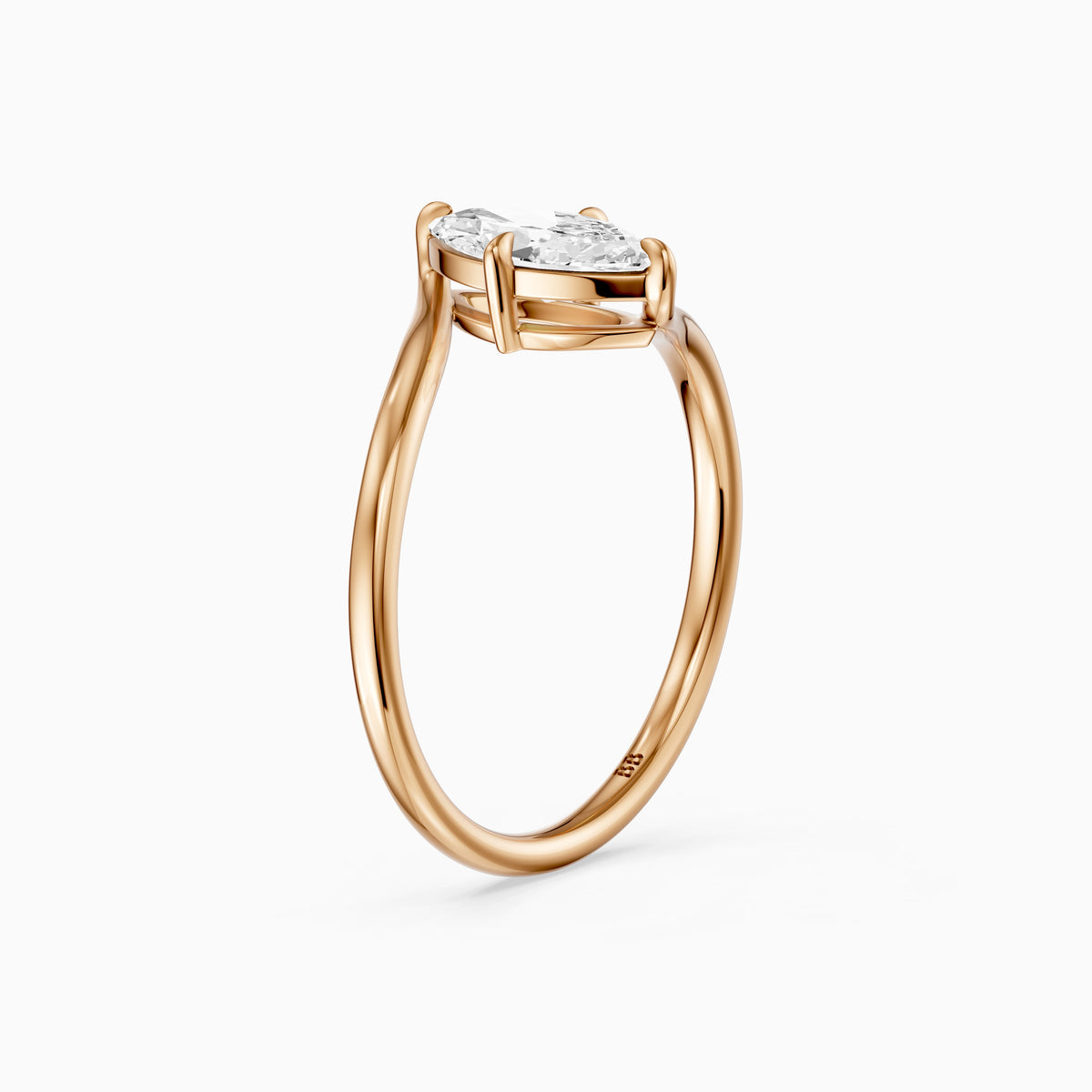 Ione Marquise Solitaire Bypass Lab Grown Diamond Engagement Ring