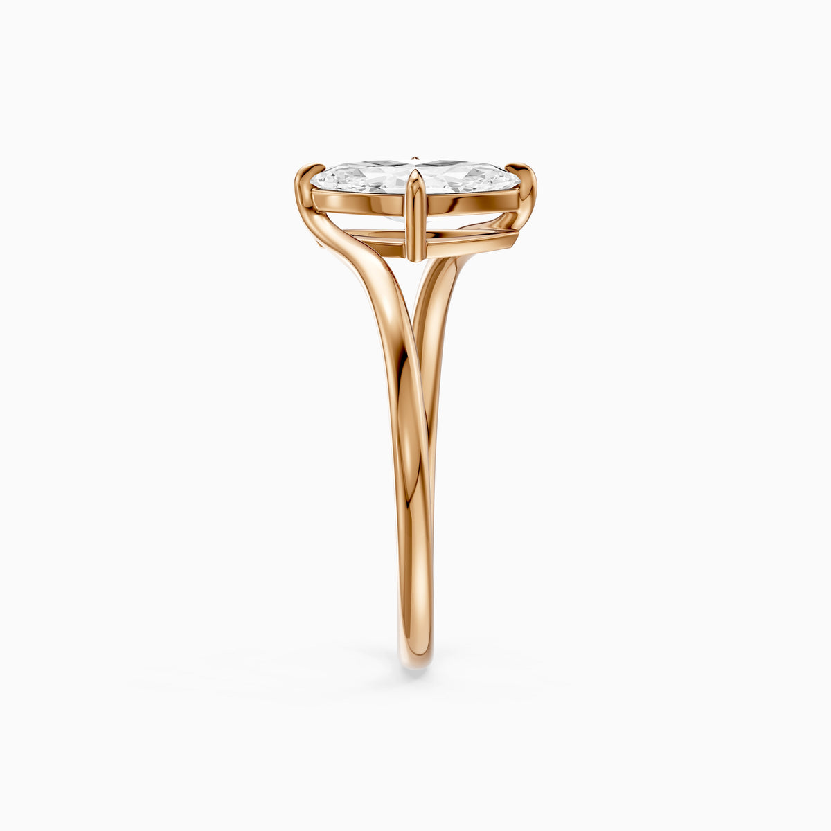Ione Marquise Solitaire Bypass Lab Grown Diamond Engagement Ring