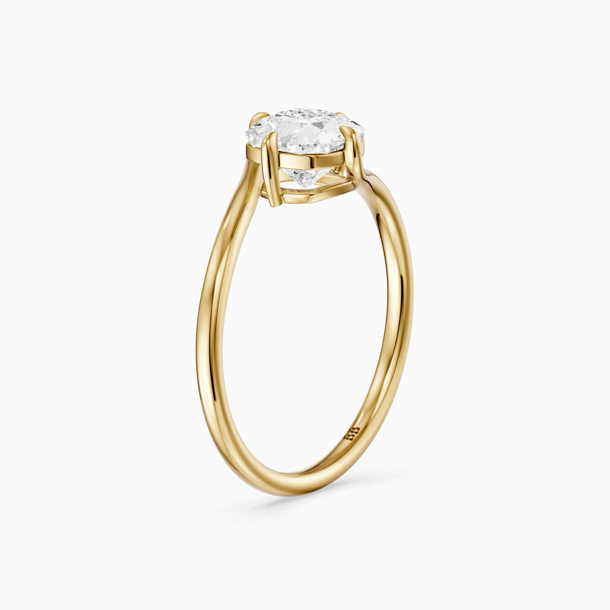 Zosia Cushion Solitaire Bypass Moissanite Diamond Engagement Ring