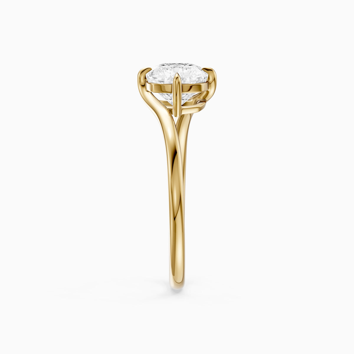 Zosia Cushion Solitaire Bypass Moissanite Diamond Engagement Ring