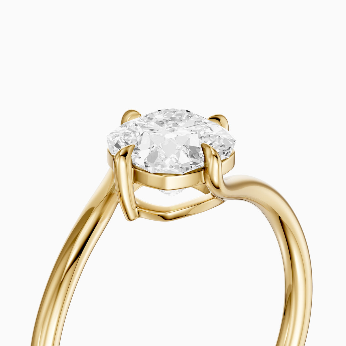 Zosia Cushion Solitaire Bypass Moissanite Diamond Engagement Ring