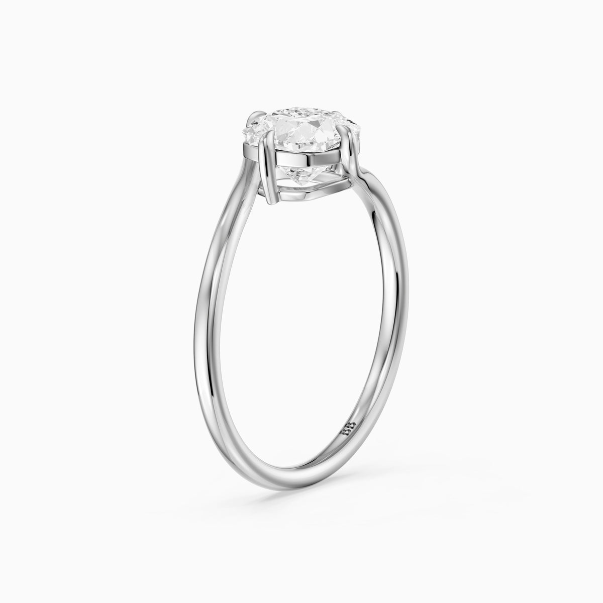 Zosia Cushion Solitaire Bypass Moissanite Diamond Engagement Ring