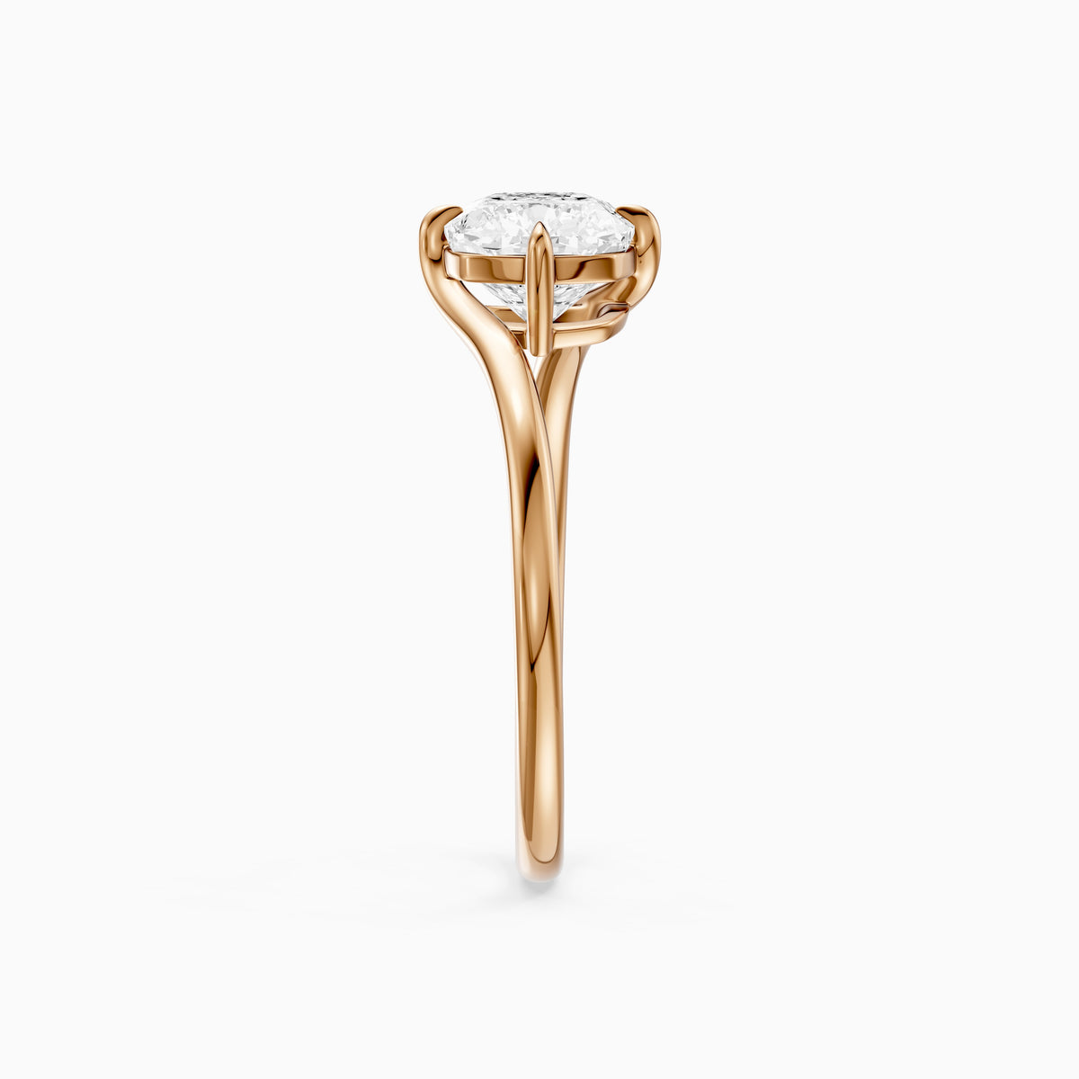 Zosia Cushion Solitaire Bypass Moissanite Diamond Engagement Ring