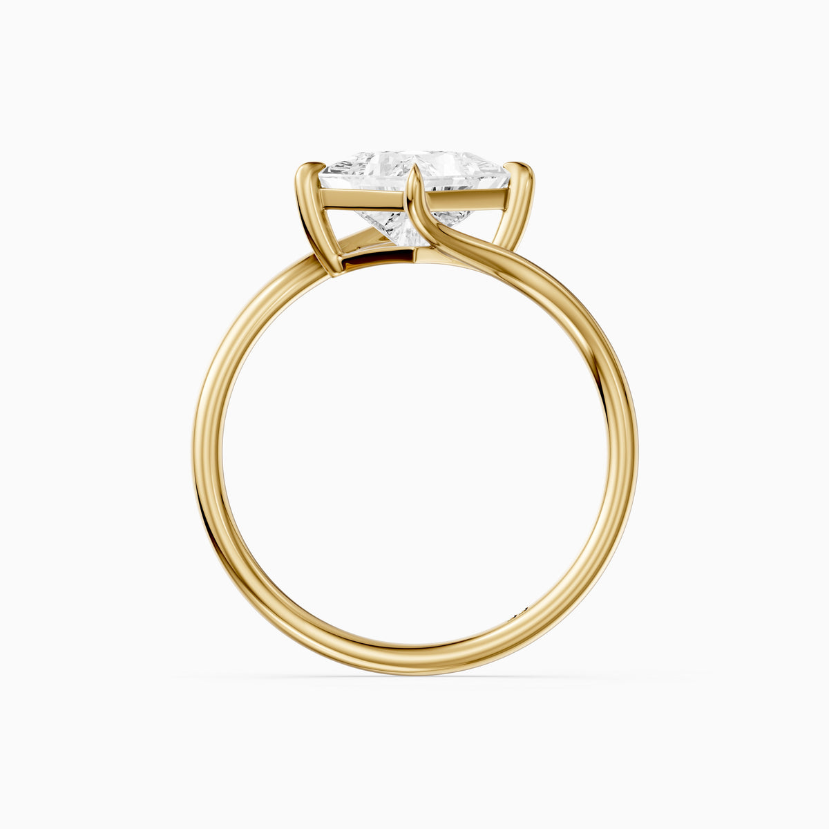 Tova Princess Cut Solitaire Bypass Lab Grown Diamond Engagement Ring
