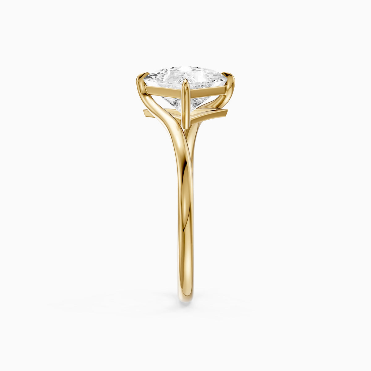 Tova Princess Cut Solitaire Bypass Lab Grown Diamond Engagement Ring