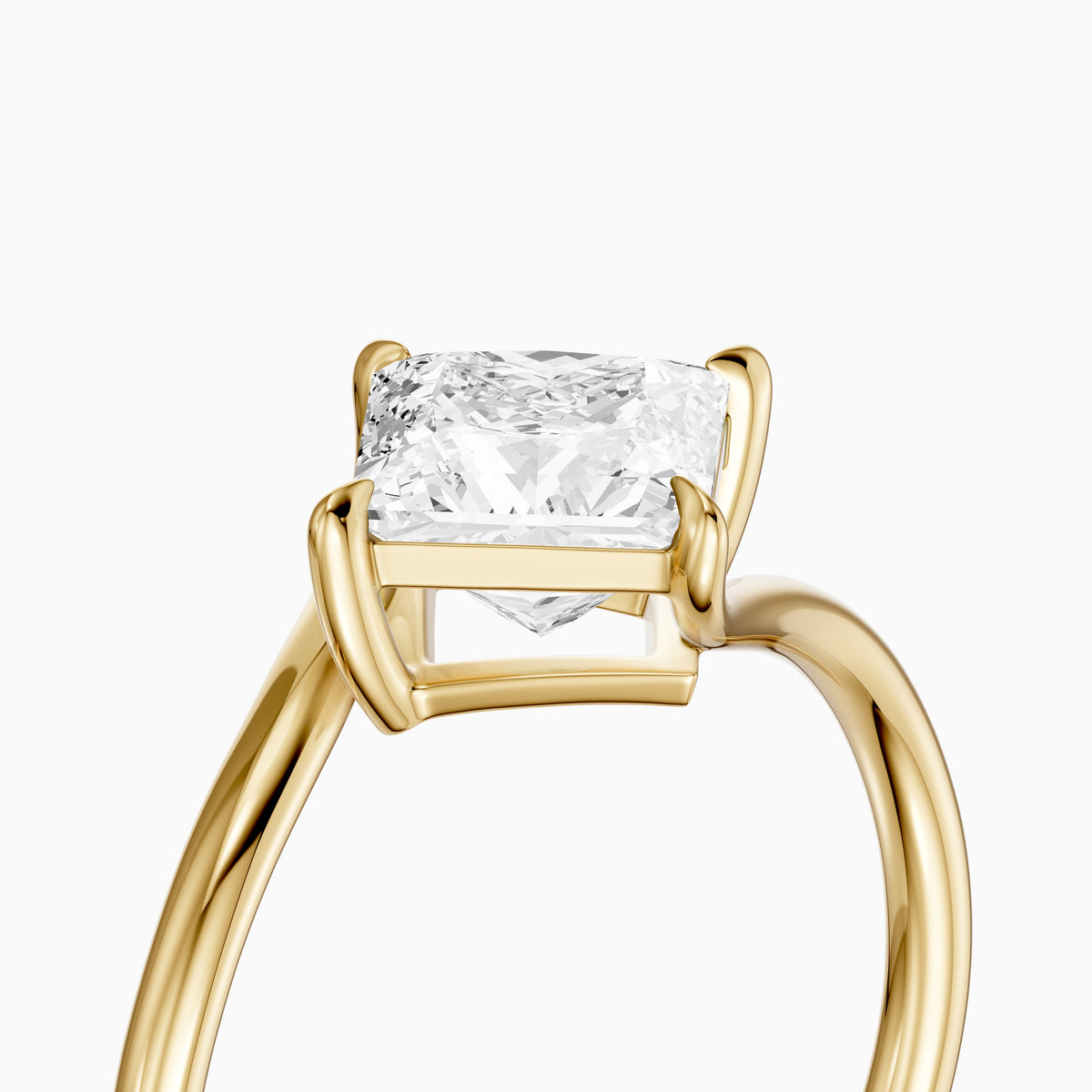 Tova Princess Cut Solitaire Bypass Lab Grown Diamond Engagement Ring