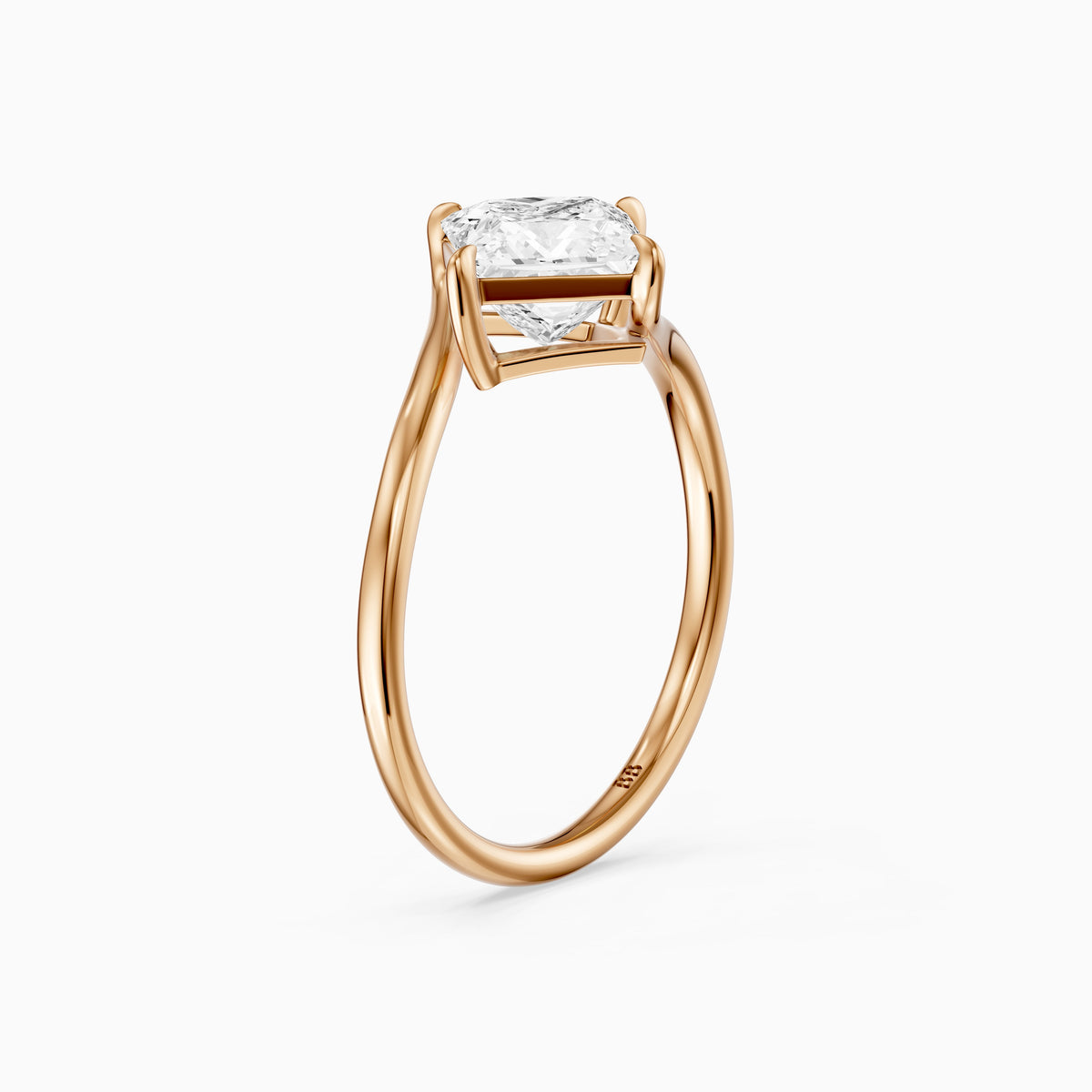 Tova Princess Cut Solitaire Bypass Lab Grown Diamond Engagement Ring