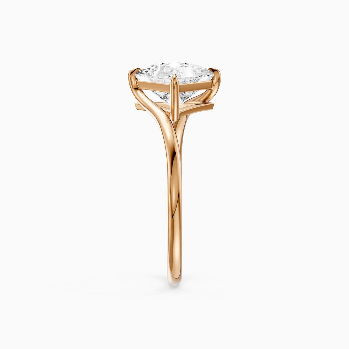 Tova Princess Cut Solitaire Bypass Lab Grown Diamond Engagement Ring