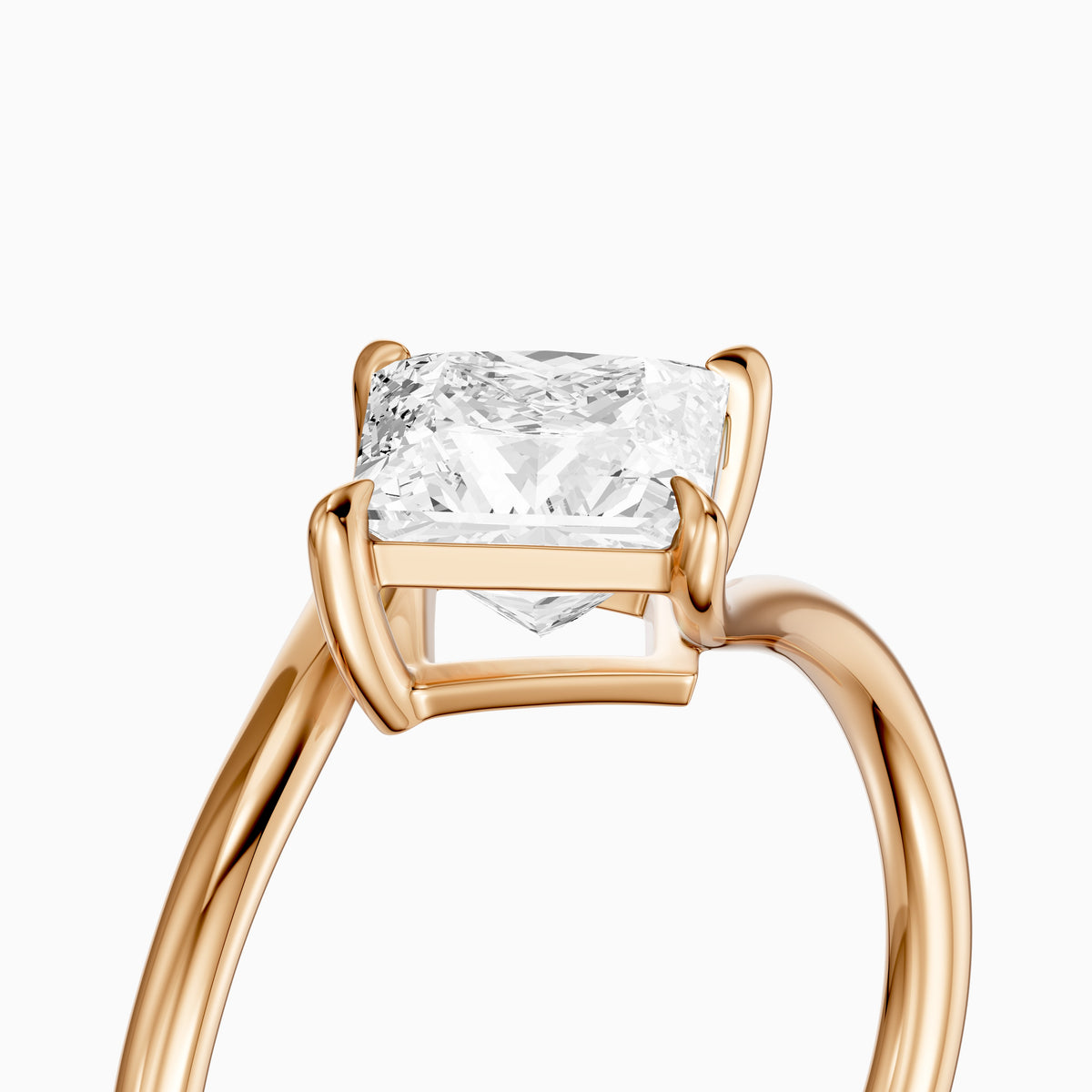 Tova Princess Cut Solitaire Bypass Lab Grown Diamond Engagement Ring