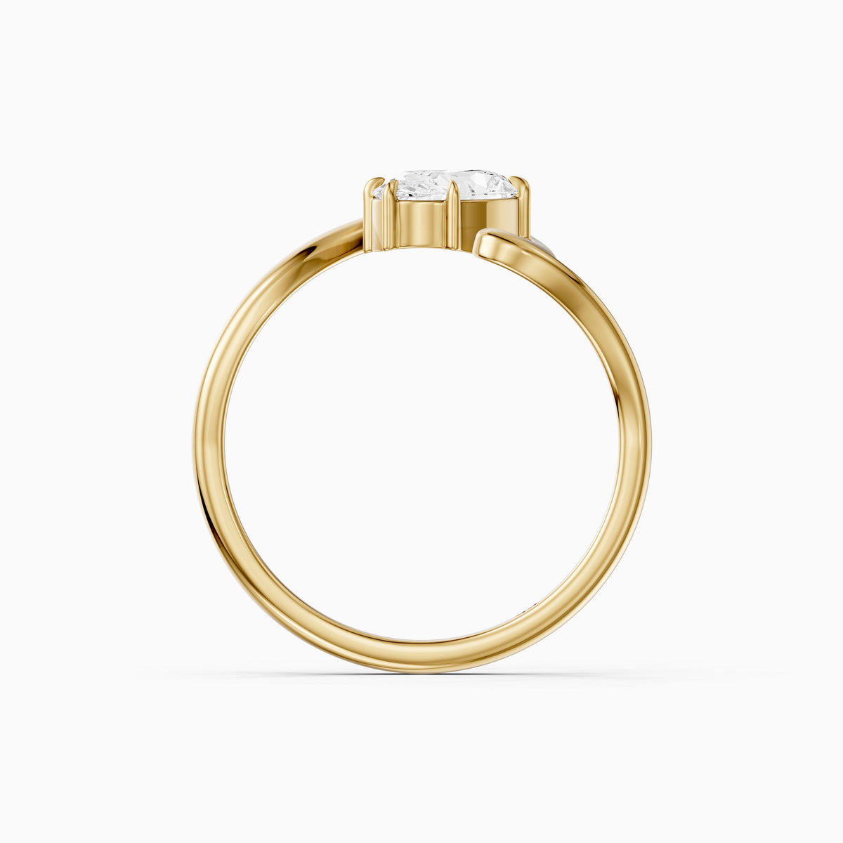 Lumi Oval Lab Grown Diamond Bypass Wave Solitaire Ring