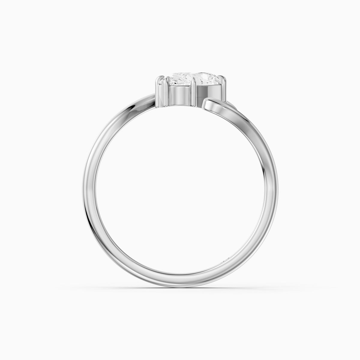 Lumi Oval Lab Grown Diamond Bypass Wave Solitaire Ring