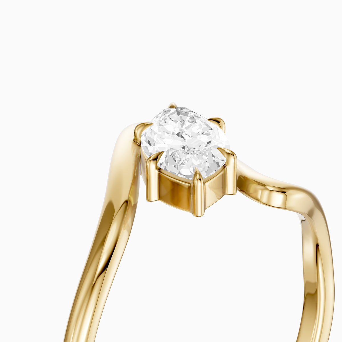 Enya Marquise Moissanite Diamond Bypass Wave Solitaire Ring