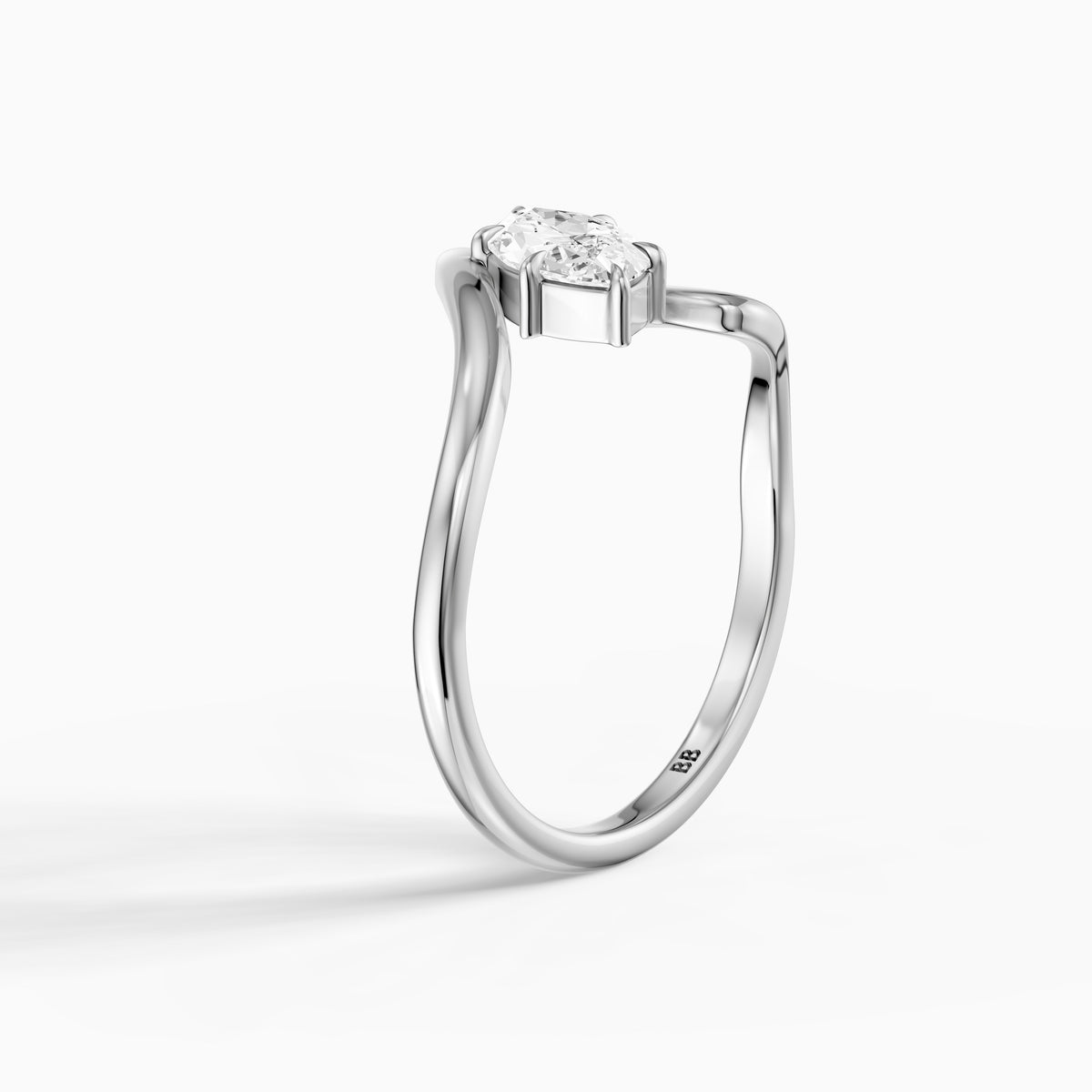 Enya Marquise Moissanite Diamond Bypass Wave Solitaire Ring