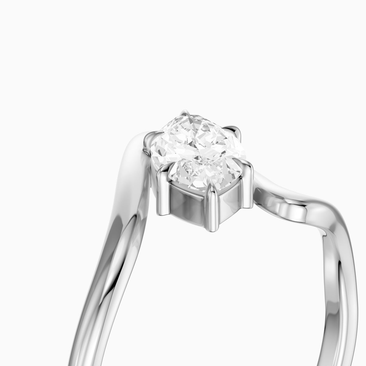 Enya Marquise Moissanite Diamond Bypass Wave Solitaire Ring