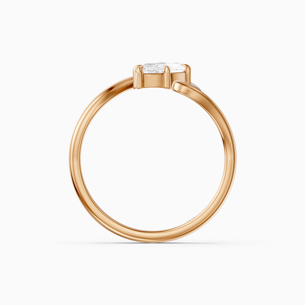 Enya Marquise Moissanite Diamond Bypass Wave Solitaire Ring