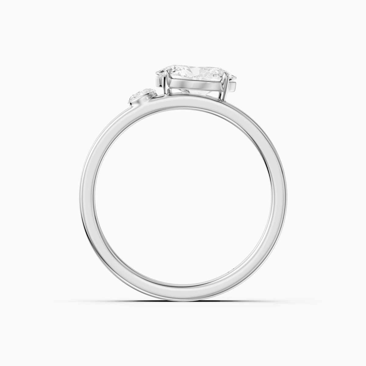 Tansy Oval Cut Round Side Stone Lab Grown Diamond Engagement Ring