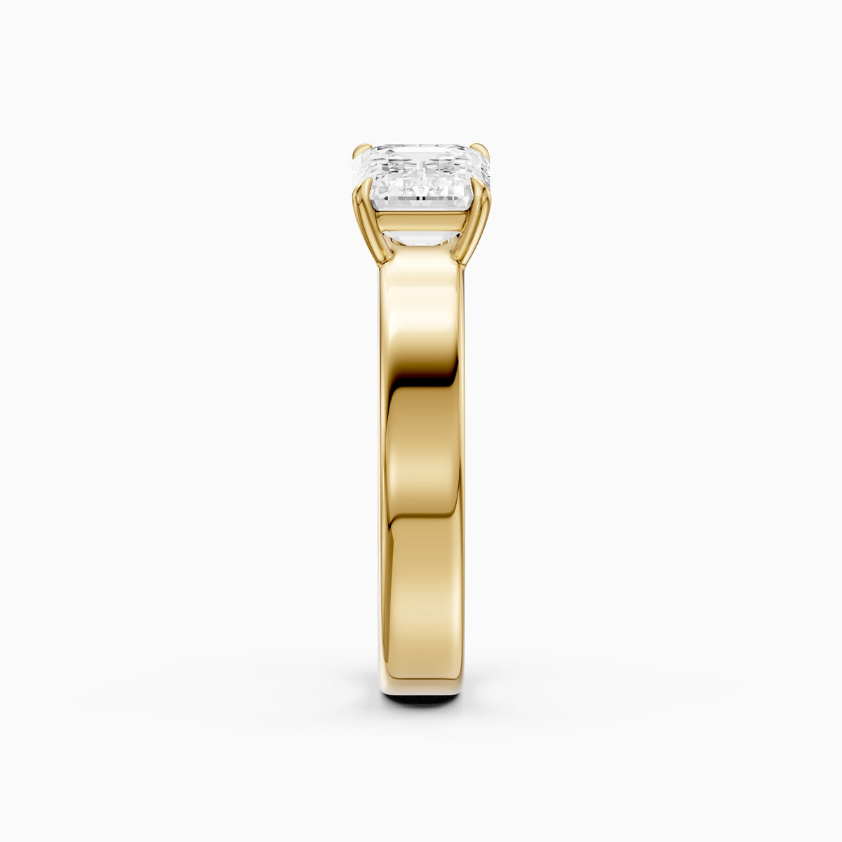 Rumi Emerald Cut Round Side Stone Lab Grown Diamond Engagement Ring