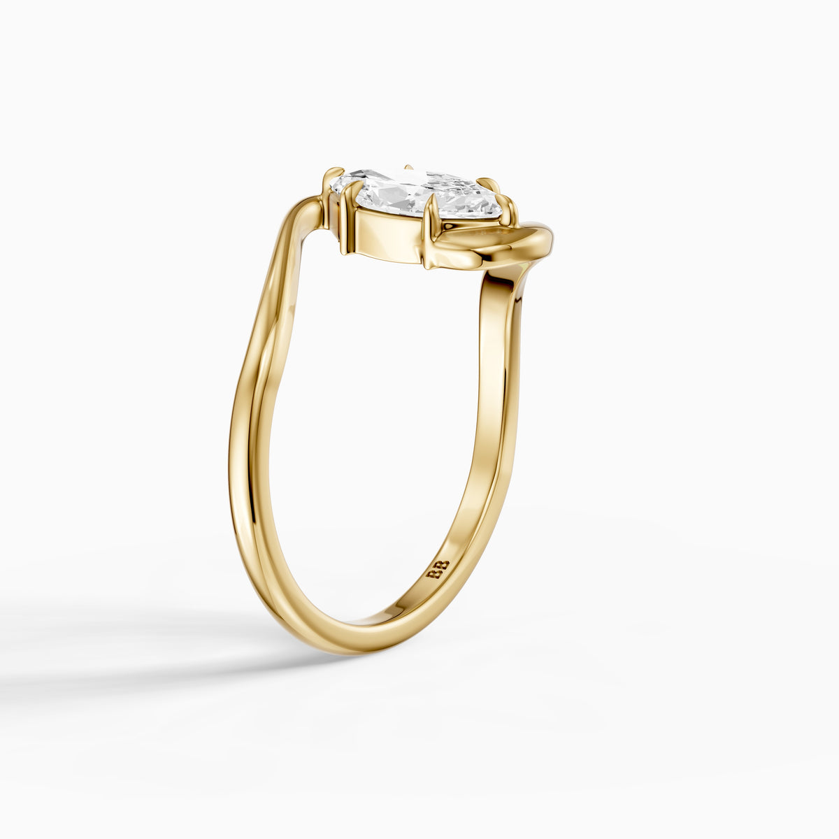 Juno Marquise 6 Prong Bypass Moissanite Diamond Engagement Ring