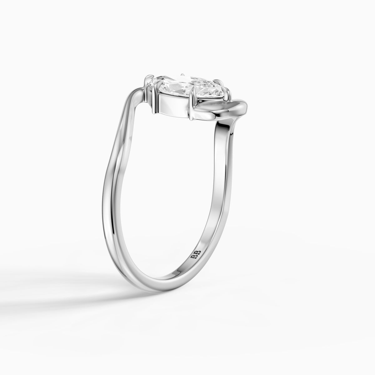 Juno Marquise 6 Prong Bypass Moissanite Diamond Engagement Ring