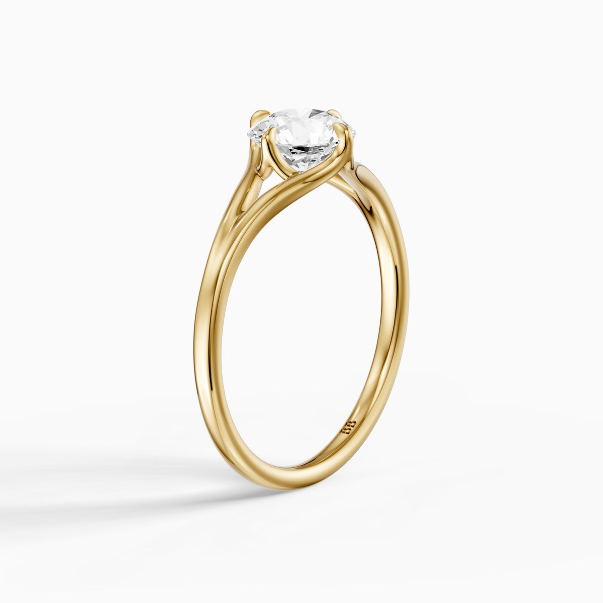 Carys Round Solitaire Split Shank Moissanite Diamond Engagement Ring