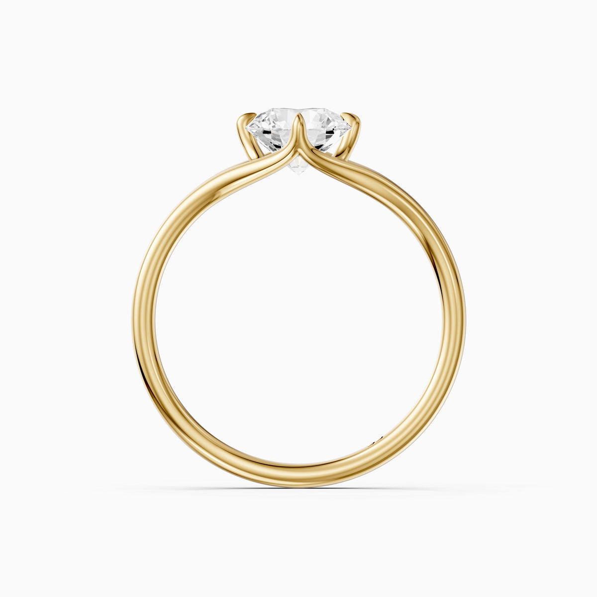 Carys Round Solitaire Split Shank Moissanite Diamond Engagement Ring