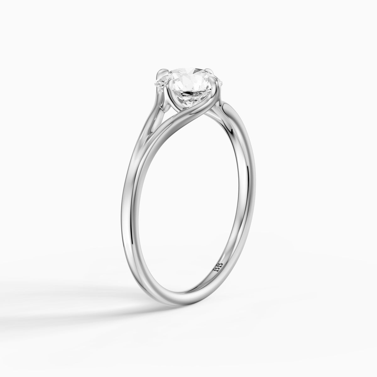 Carys Round Solitaire Split Shank Moissanite Diamond Engagement Ring