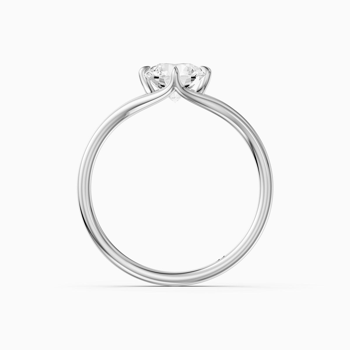 Carys Round Solitaire Split Shank Moissanite Diamond Engagement Ring